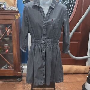 Levi's Black Washed Denim Shirt Dress, Size S